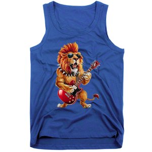 Punk RockN Roll Lion Goth Guitar Band Funny Lion Lover Gift Tank Top