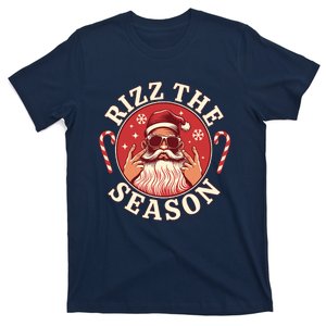 Punk Rock Retro Rizz The Season Funny Santa Clause Rizzler T-Shirt