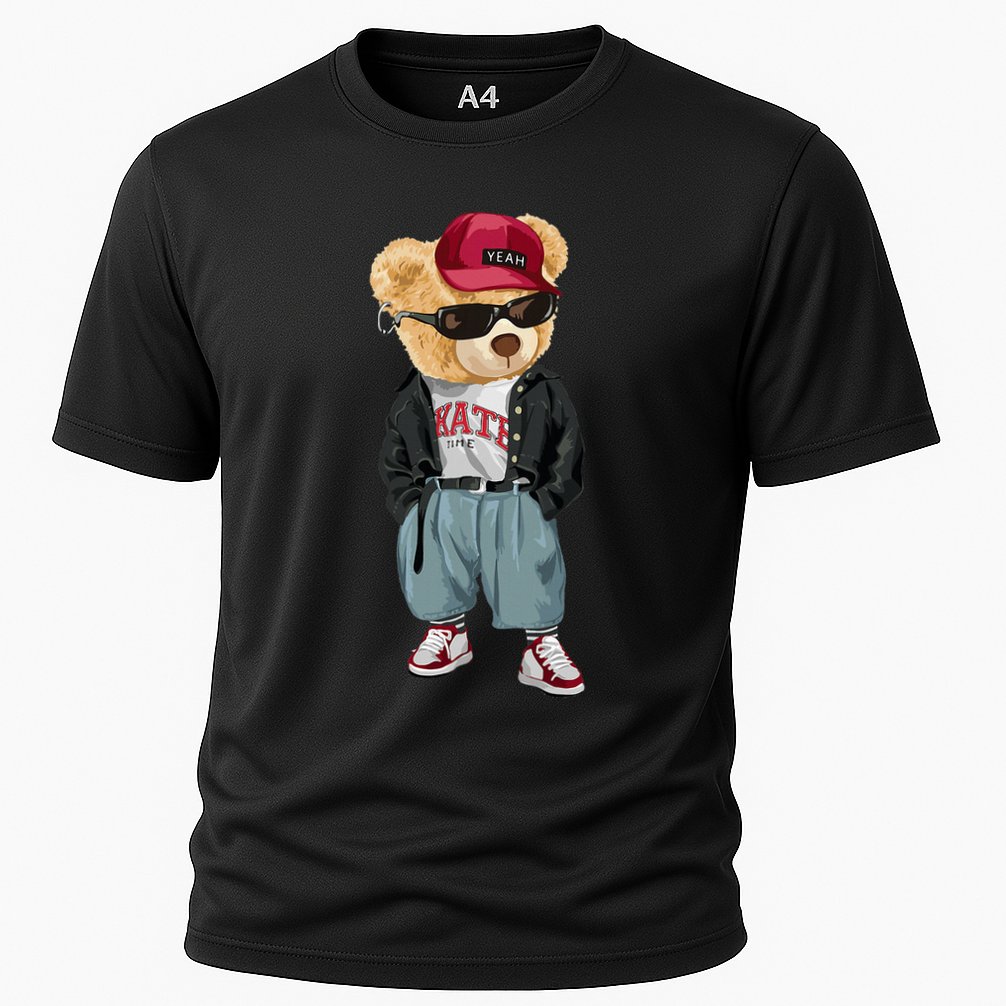 Punk Rocker Rapper Popster Punker Teddy Bear Rap Hip Hop Cooling Performance Crew T-Shirt