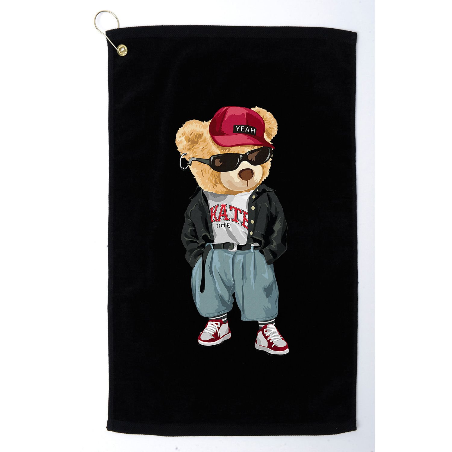 Punk Rocker Rapper Popster Punker Teddy Bear Rap Hip Hop Golf Towel