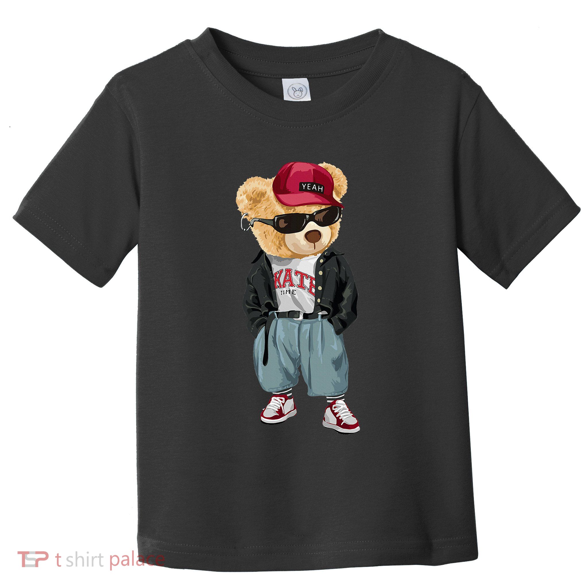 Punk Rocker Rapper Popster Punker Teddy Bear Rap Hip Hop Toddler T-Shirt