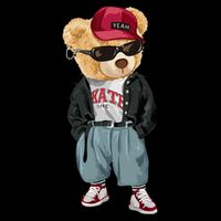 Punk Rocker Rapper Popster Punker Teddy Bear Rap Hip Hop Zip Tote Bag