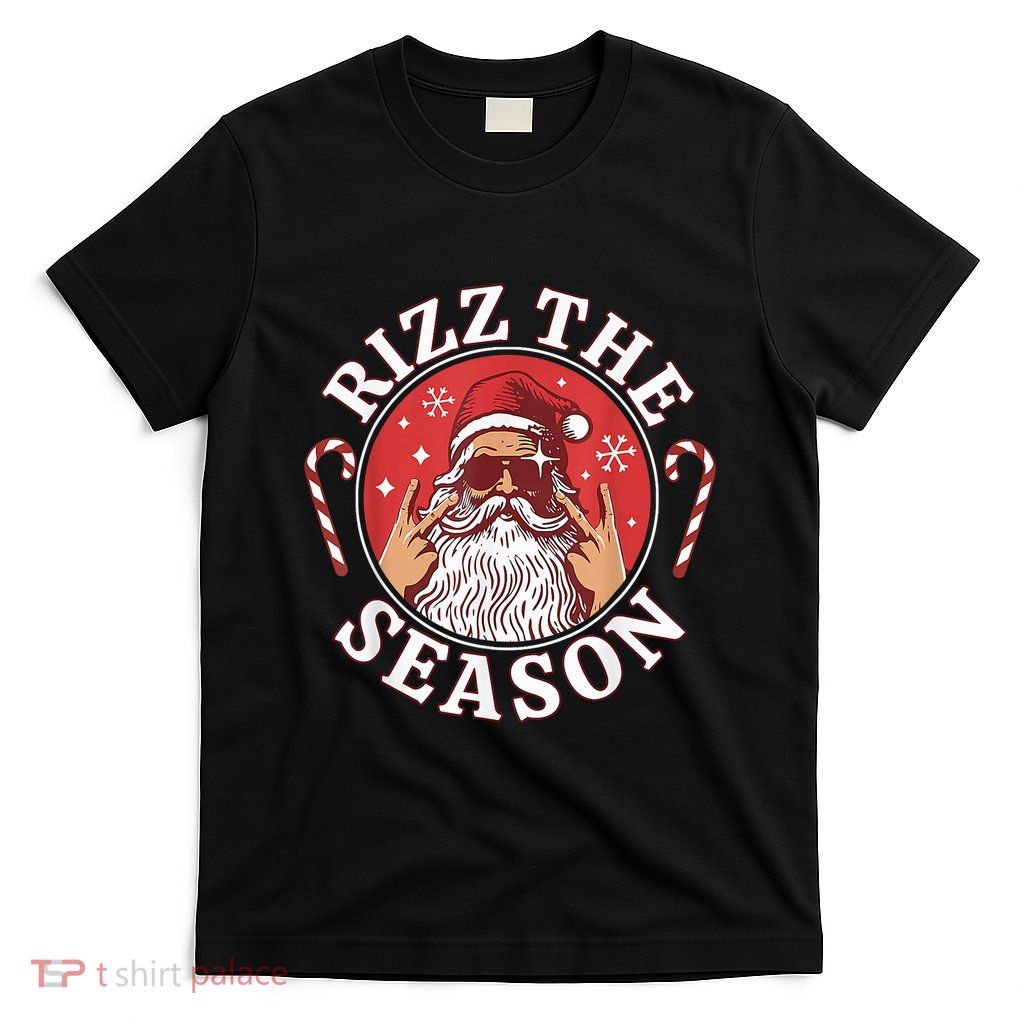 Punk Rock Retro Rizz The Season Funny Santa Clause Rizzler T-Shirt