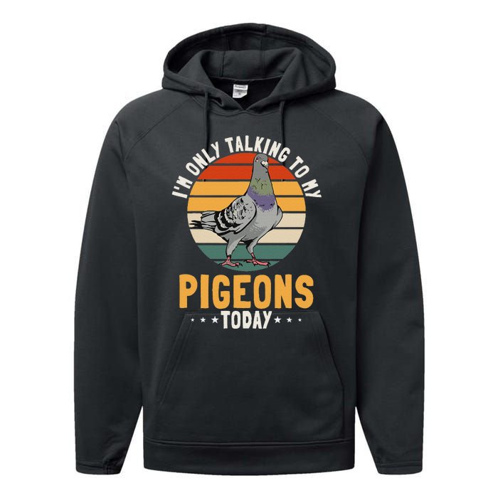 Pigeon Racing Retro Vintage Birdwatching Breeder Performance Fleece Hoodie