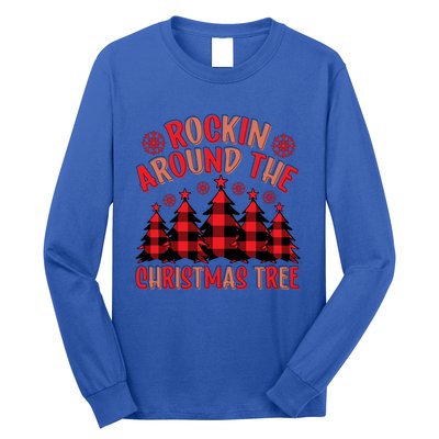 Plaid Retro Rockin Around The Christmas Tree Gift Long Sleeve Shirt