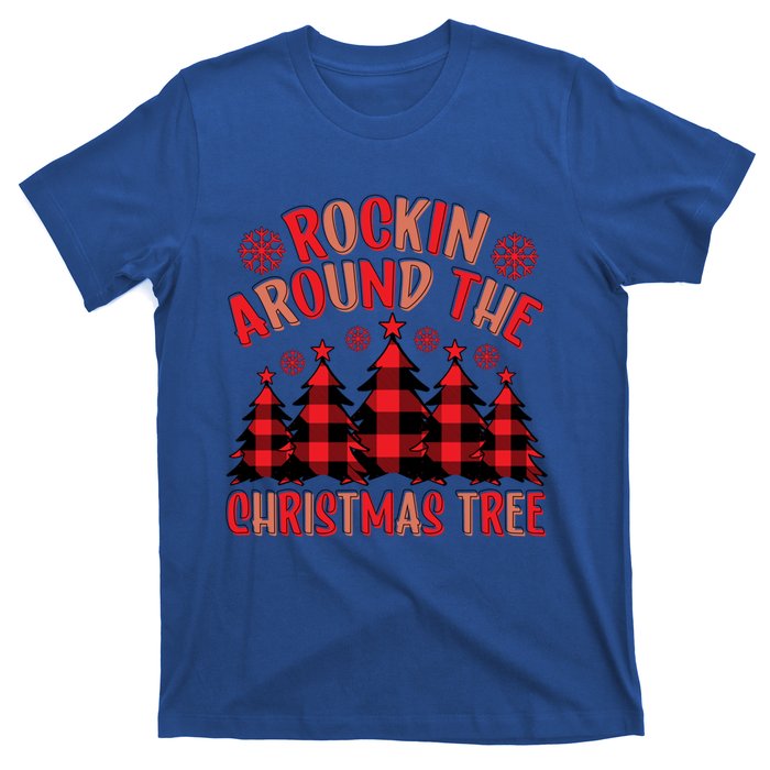 Plaid Retro Rockin Around The Christmas Tree Gift T-Shirt