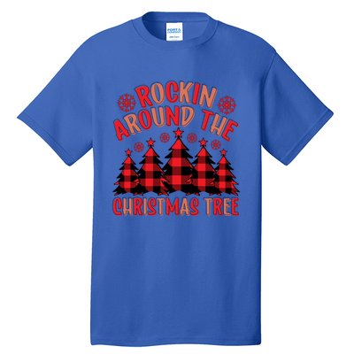 Plaid Retro Rockin Around The Christmas Tree Gift Tall T-Shirt