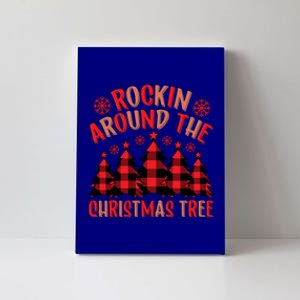 Plaid Retro Rockin Around The Christmas Tree Gift Canvas