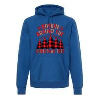 Plaid Retro Rockin Around The Christmas Tree Gift Premium Hoodie