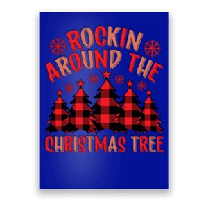 Plaid Retro Rockin Around The Christmas Tree Gift Poster