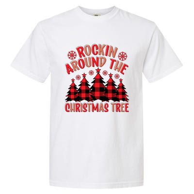 Plaid Retro Rockin Around The Christmas Tree Gift Garment-Dyed Heavyweight T-Shirt