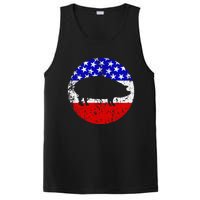 Pig Roast Retro Style Bbq Cookout American Flag PosiCharge Competitor Tank