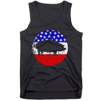 Pig Roast Retro Style Bbq Cookout American Flag Tank Top