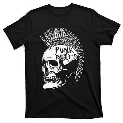 Punk Rock Rules Heavy Metal Skull Punker Rocker Mohawk Music T-Shirt