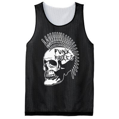 Punk Rock Rules Heavy Metal Skull Punker Rocker Mohawk Music Mesh Reversible Basketball Jersey Tank