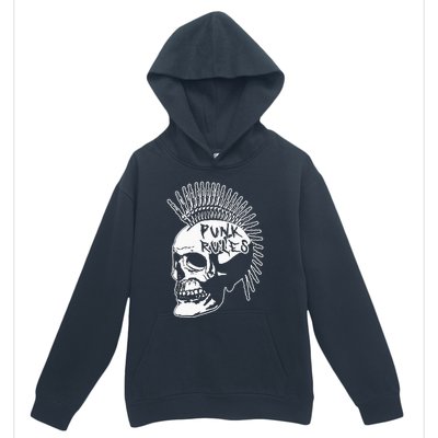 Punk Rock Rules Heavy Metal Skull Punker Rocker Mohawk Music Urban Pullover Hoodie