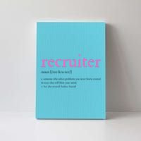 Pink Recruitt Recruiting Definition For Funny Recruiter Gift Canvas