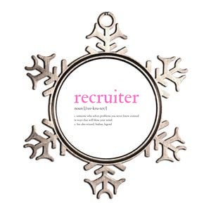 Pink Recruitt Recruiting Definition For Funny Recruiter Gift Metallic Star Ornament