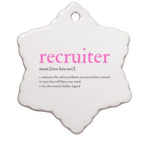 Pink Recruitt Recruiting Definition For Funny Recruiter Gift Ceramic Star Ornament