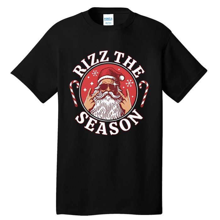 Punk Rock Retro Rizz The Season Funny Santa Clause Rizzler Tall T-Shirt