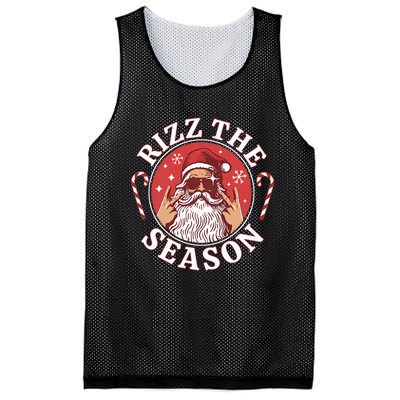 Punk Rock Retro Rizz The Season Funny Santa Clause Rizzler Mesh Reversible Basketball Jersey Tank