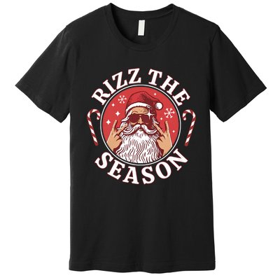 Punk Rock Retro Rizz The Season Funny Santa Clause Rizzler Premium T-Shirt