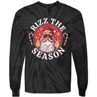 Punk Rock Retro Rizz The Season Funny Santa Clause Rizzler Tie-Dye Long Sleeve Shirt