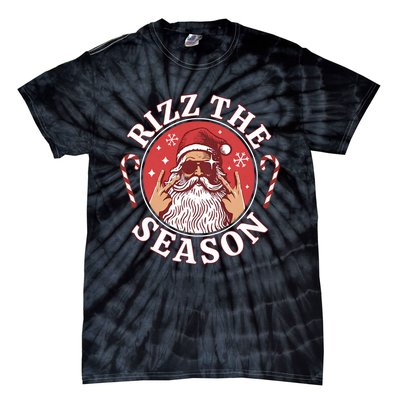 Punk Rock Retro Rizz The Season Funny Santa Clause Rizzler Tie-Dye T-Shirt