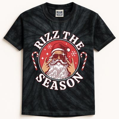 Punk Rock Retro Rizz The Season Funny Santa Clause Rizzler Kids Tie-Dye T-Shirt