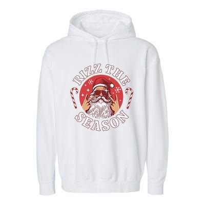 Punk Rock Retro Rizz The Season Funny Santa Clause Rizzler Garment-Dyed Fleece Hoodie