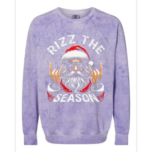 Punk Rock Retro Rizz The Season Funny Santa Clause Rizzler Colorblast Crewneck Sweatshirt