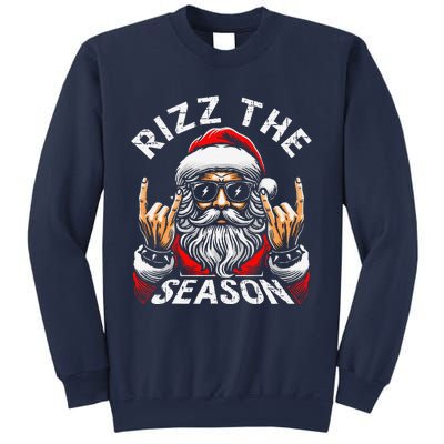 Punk Rock Retro Rizz The Season Funny Santa Clause Rizzler Sweatshirt