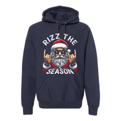 Punk Rock Retro Rizz The Season Funny Santa Clause Rizzler Premium Hoodie