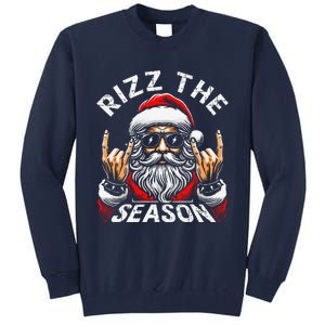 Punk Rock Retro Rizz The Season Funny Santa Clause Rizzler Tall Sweatshirt