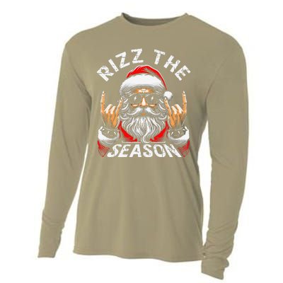 Punk Rock Retro Rizz The Season Funny Santa Clause Rizzler Cooling Performance Long Sleeve Crew