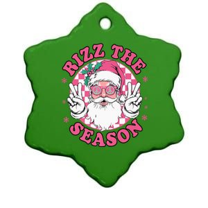 Punk Rock Retro Rizz The Season Funny Santa Clause Rizzler Ceramic Star Ornament