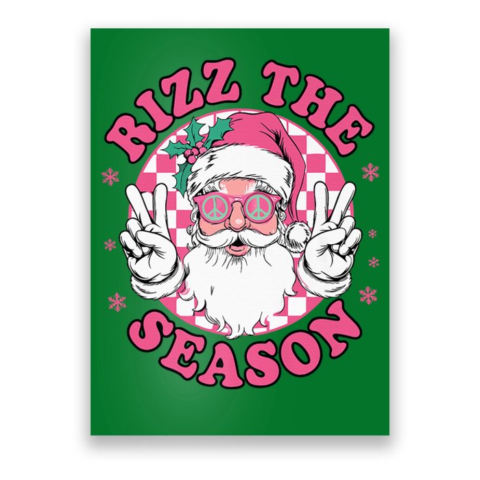 Punk Rock Retro Rizz The Season Funny Santa Clause Rizzler Poster