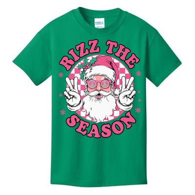 Punk Rock Retro Rizz The Season Funny Santa Clause Rizzler Kids T-Shirt