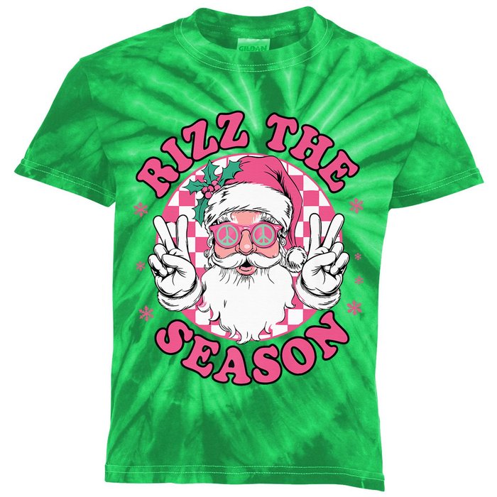 Punk Rock Retro Rizz The Season Funny Santa Clause Rizzler Kids Tie-Dye T-Shirt