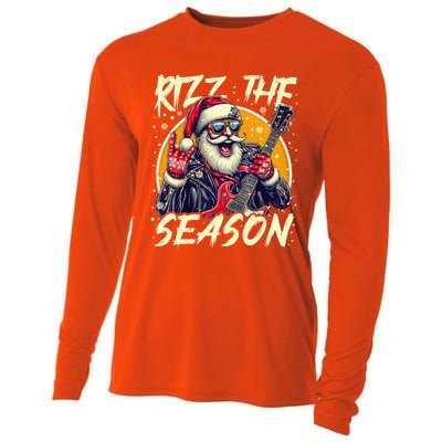 Punk Rock Retro Rizz The Season Funny Santa Clause Rizzler Cooling Performance Long Sleeve Crew