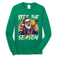 Punk Rock Retro Rizz The Season Funny Santa Clause Rizzler Long Sleeve Shirt