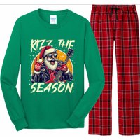 Punk Rock Retro Rizz The Season Funny Santa Clause Rizzler Long Sleeve Pajama Set