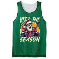 Punk Rock Retro Rizz The Season Funny Santa Clause Rizzler Mesh Reversible Basketball Jersey Tank