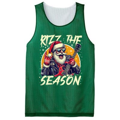 Punk Rock Retro Rizz The Season Funny Santa Clause Rizzler Mesh Reversible Basketball Jersey Tank