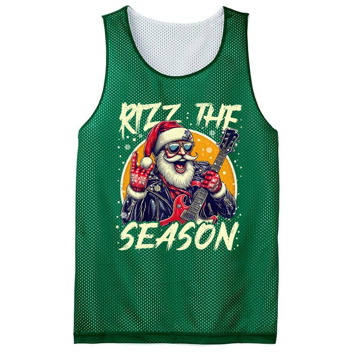 Punk Rock Retro Rizz The Season Funny Santa Clause Rizzler Mesh Reversible Basketball Jersey Tank