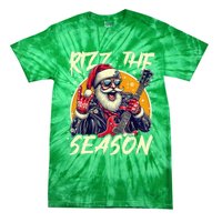 Punk Rock Retro Rizz The Season Funny Santa Clause Rizzler Tie-Dye T-Shirt