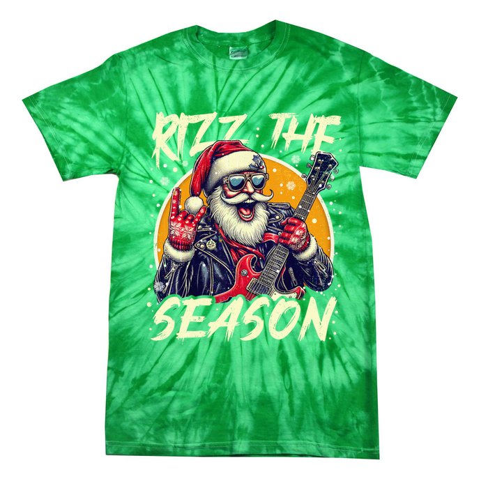 Punk Rock Retro Rizz The Season Funny Santa Clause Rizzler Tie-Dye T-Shirt