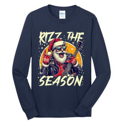 Punk Rock Retro Rizz The Season Funny Santa Clause Rizzler Tall Long Sleeve T-Shirt