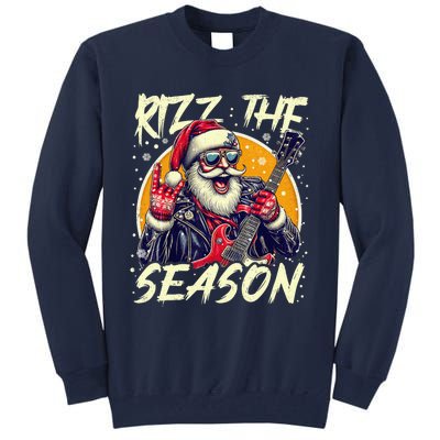 Punk Rock Retro Rizz The Season Funny Santa Clause Rizzler Tall Sweatshirt