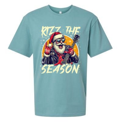 Punk Rock Retro Rizz The Season Funny Santa Clause Rizzler Sueded Cloud Jersey T-Shirt